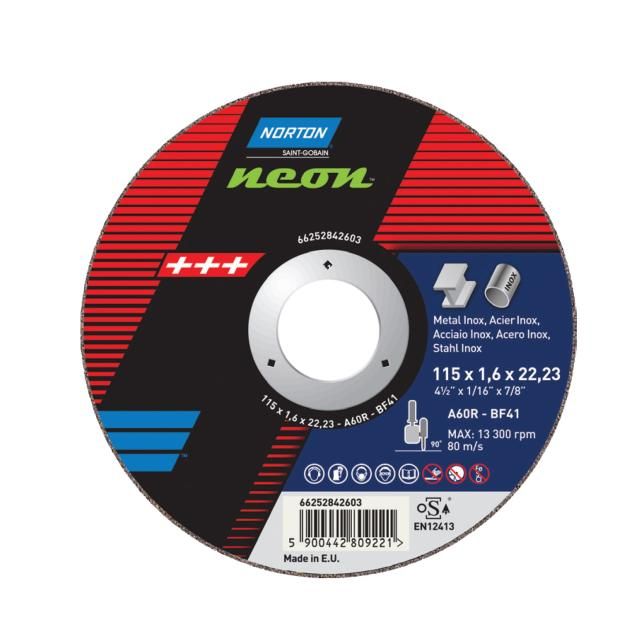 Disco Corte Metal/Inox 41_125x1,0x22,23 A60R Neón