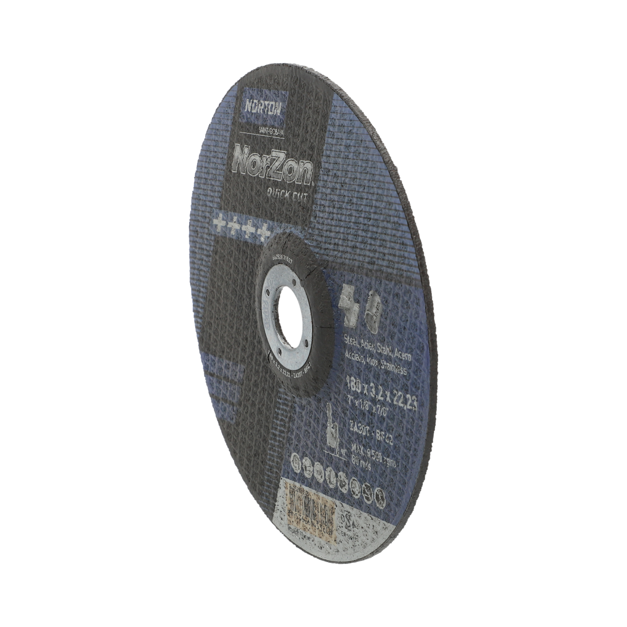 Disco Corte Metal/Inox 180x3,2x22 Norzon Quick Cut