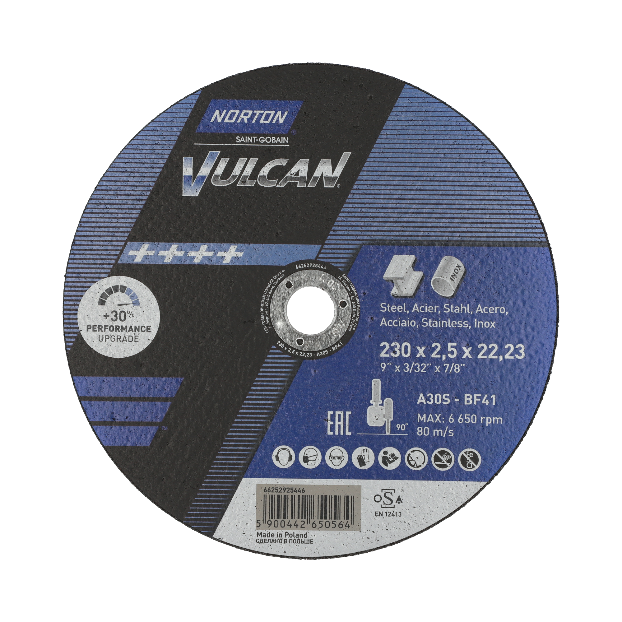 Disco Corte A30S 230x2,5x22 T41 Vulcan