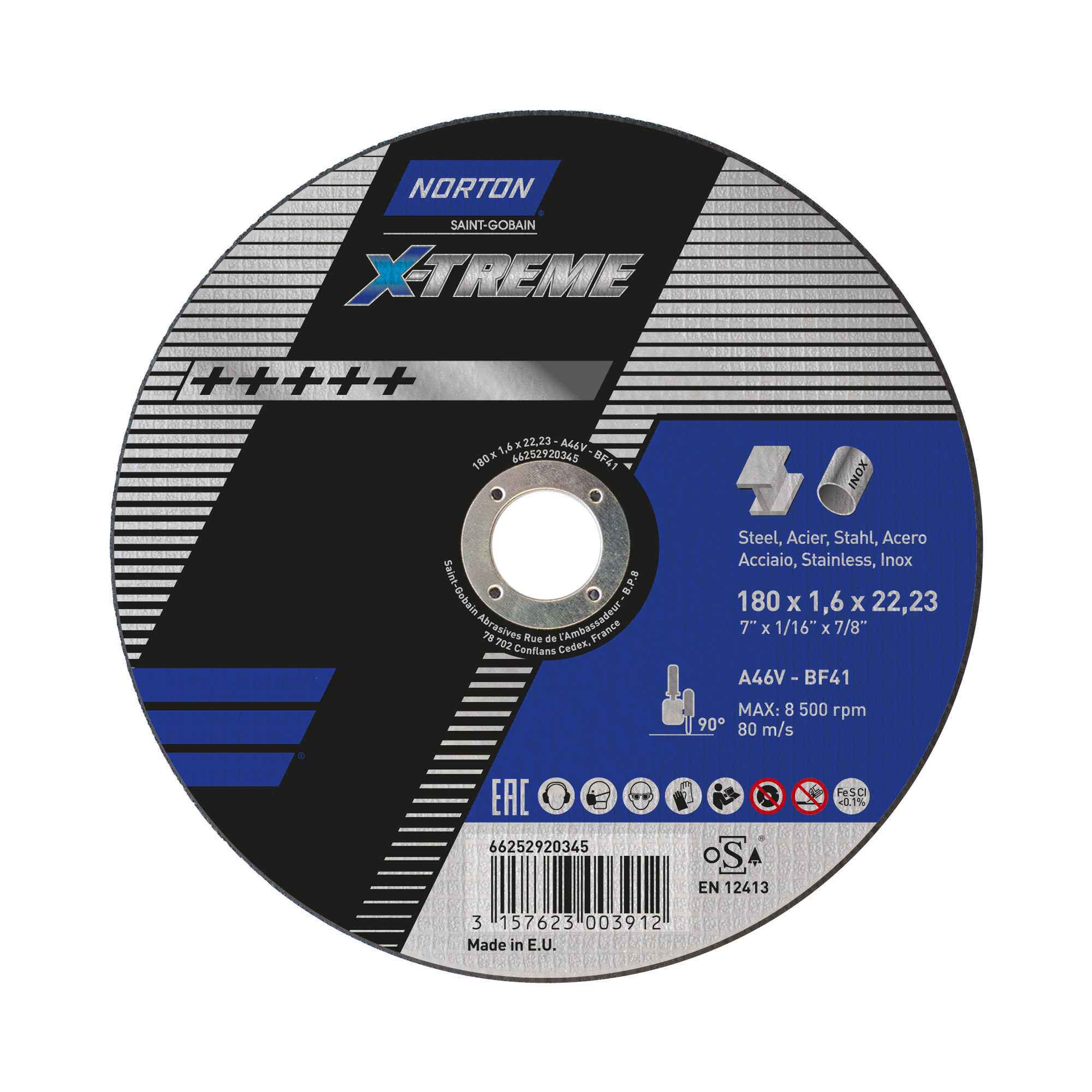 Disco Corte A46V 180x1,6x22,23 T41 NOR-X-Treme life
