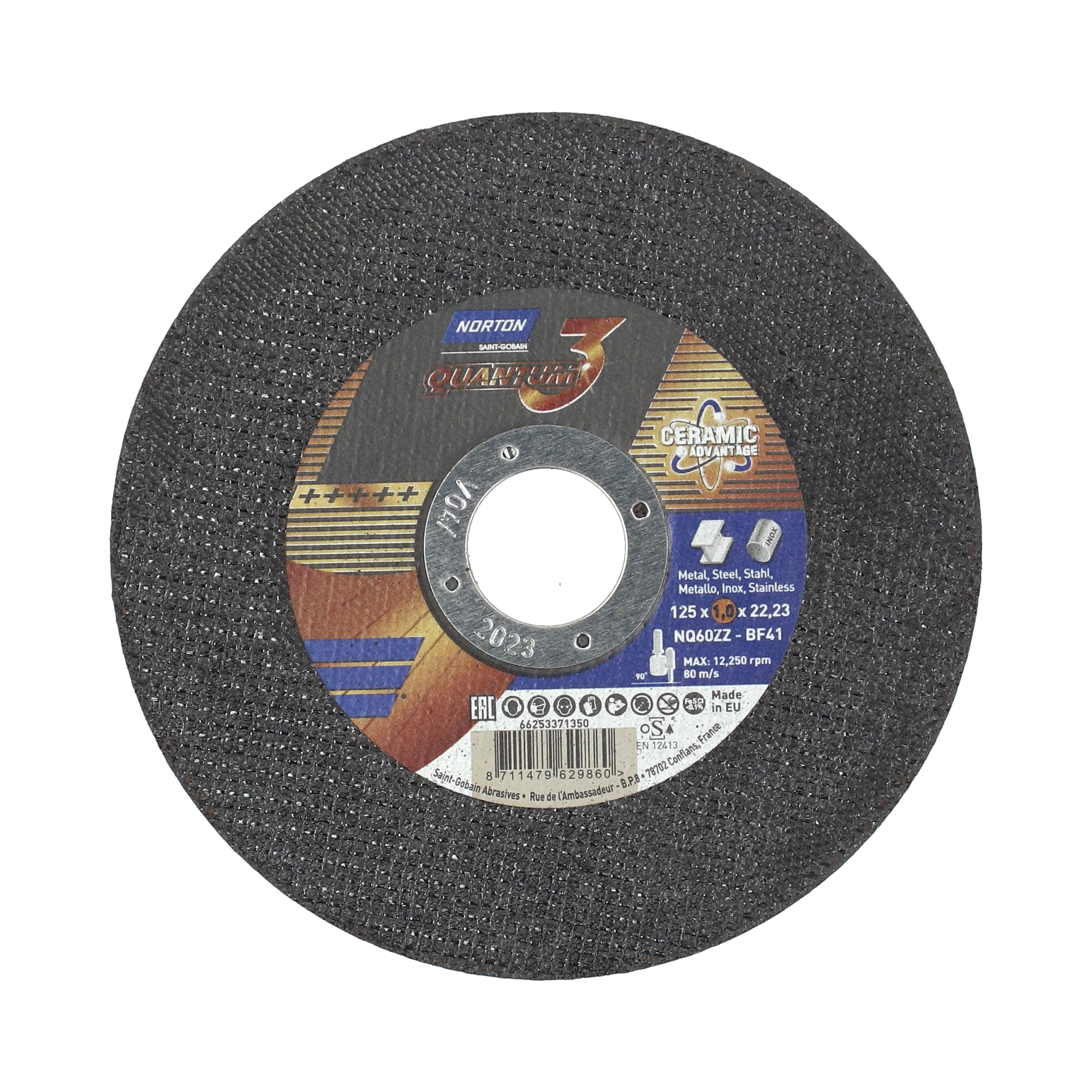Disco Corte Metal/Inox 125x1,0x22 Quantum