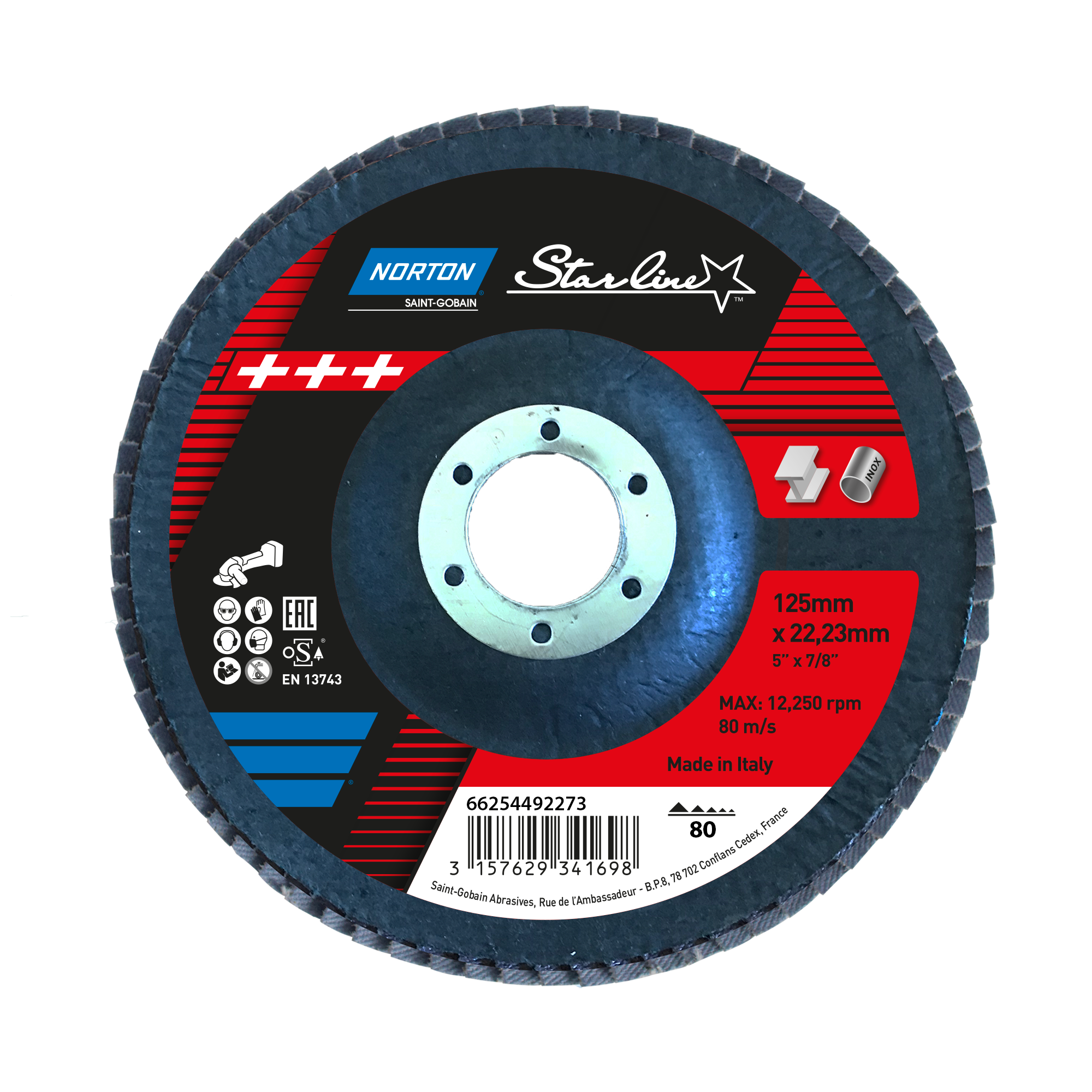 Disco Lamelado R82B 125x22 P80 Starline