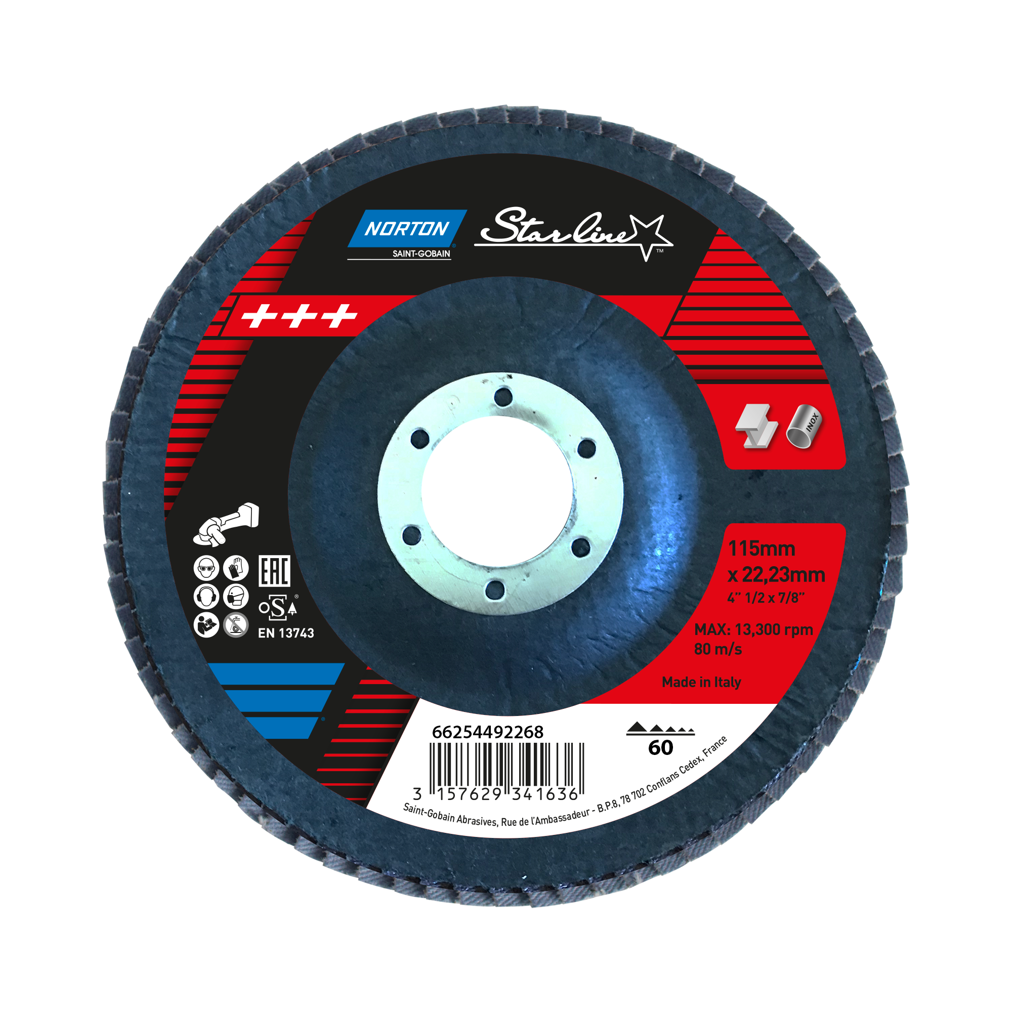 Discos Lamelados R82B 115x22 P60 Neón