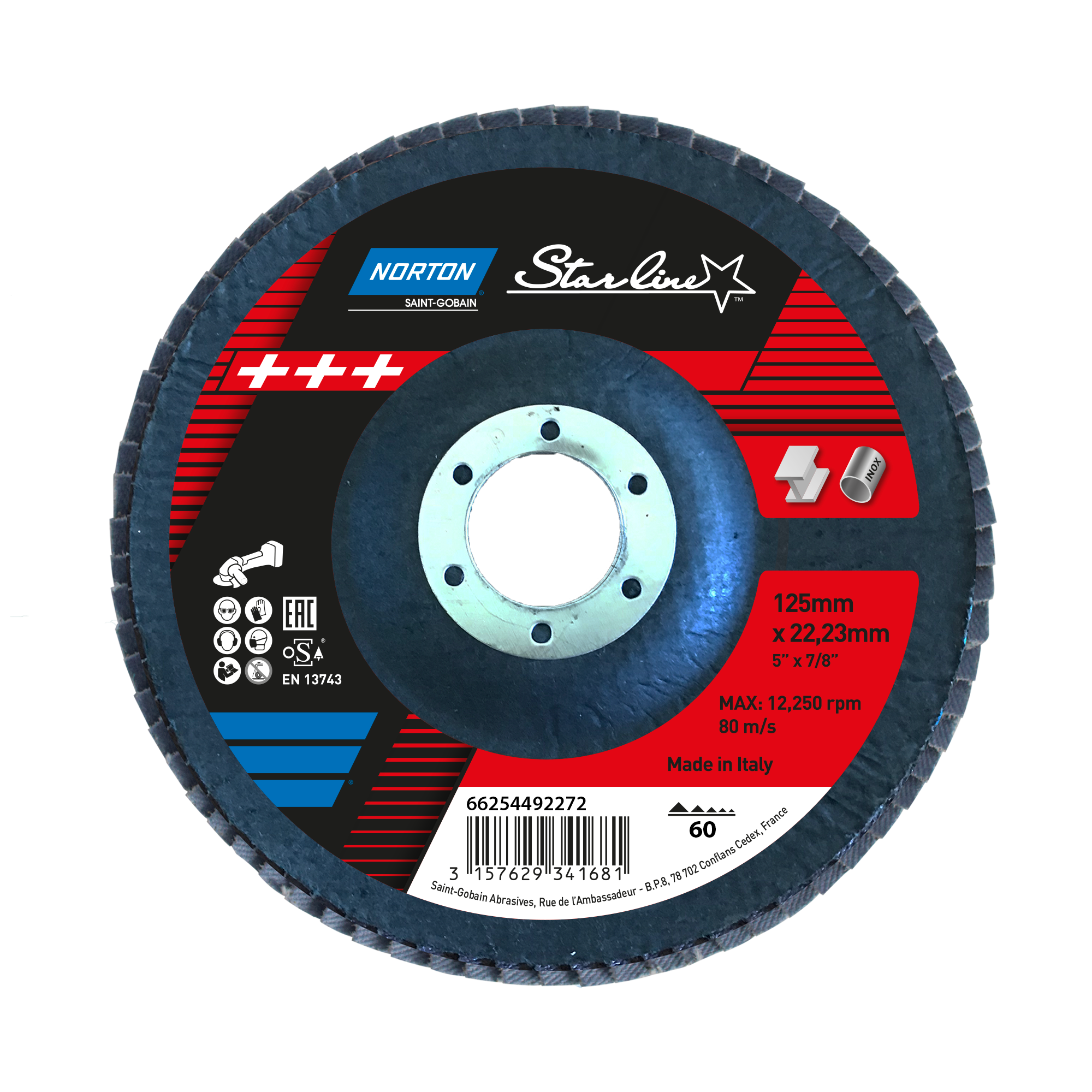 Disco Lamelado R82B 125x22 P60 Starline