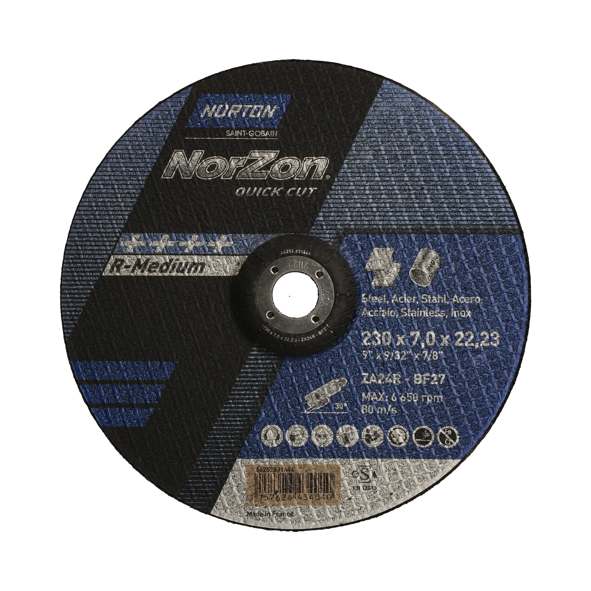 Disco Rebarbar 230x7x22,2 T27 NORZONQC ZA24-RBF07