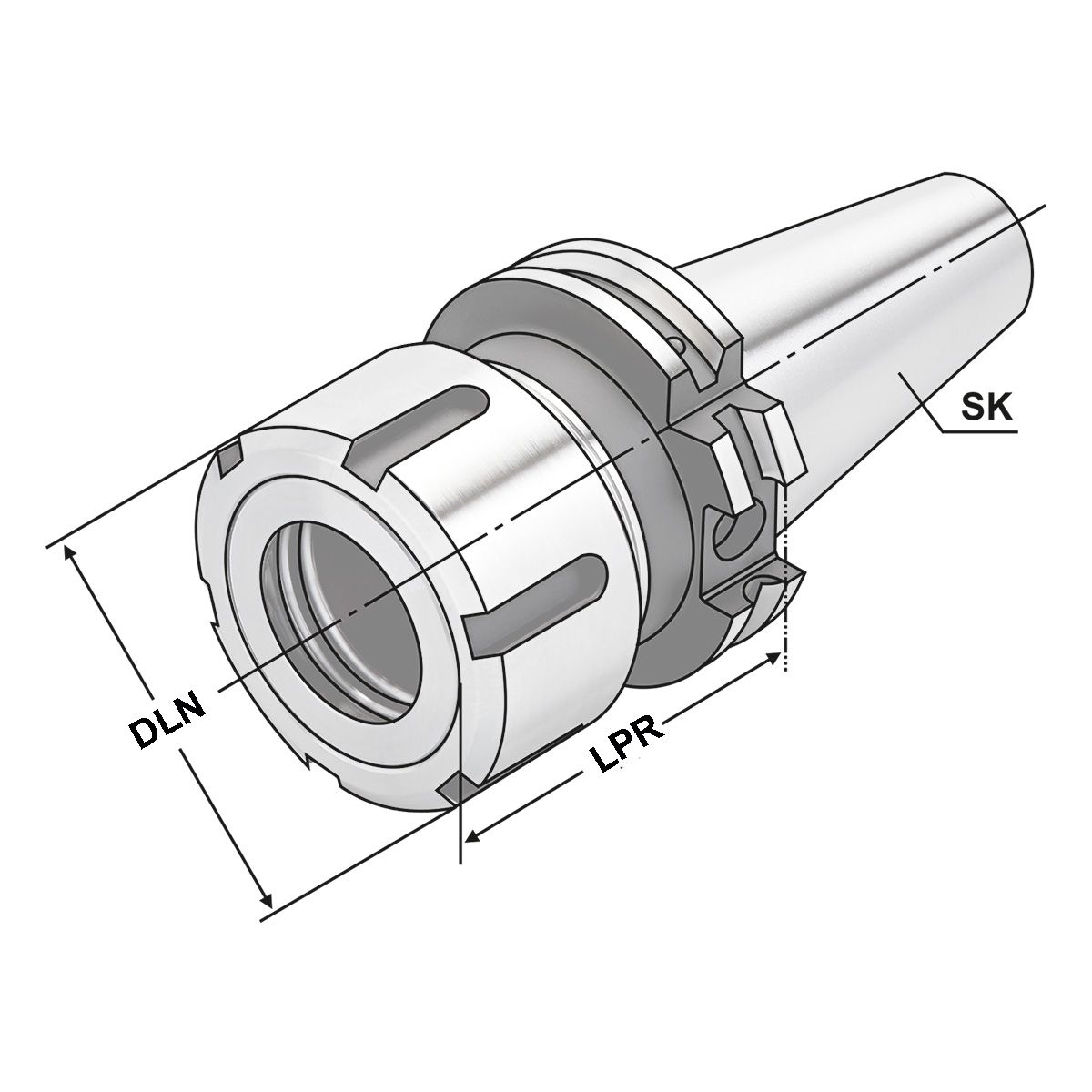 Porta-ferramentas OZ-Collet SK 40 para Ferramentas de Haste Reta