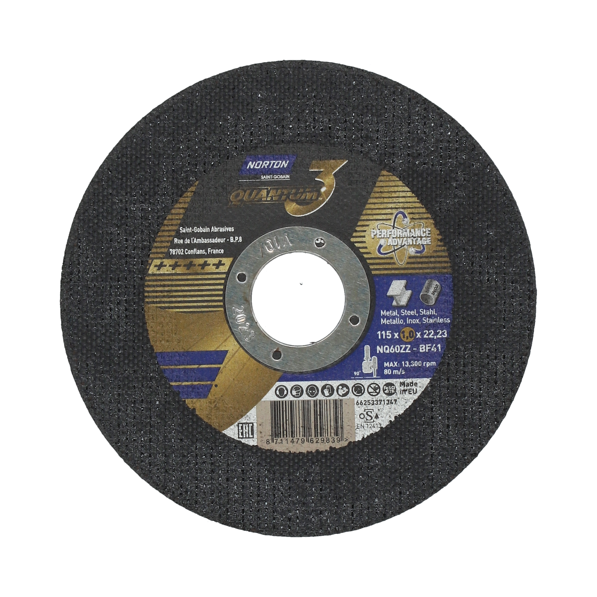 Disco de Corte NQ60ZZ 115x1,0x22,23 T41 NOR-Quantum 3