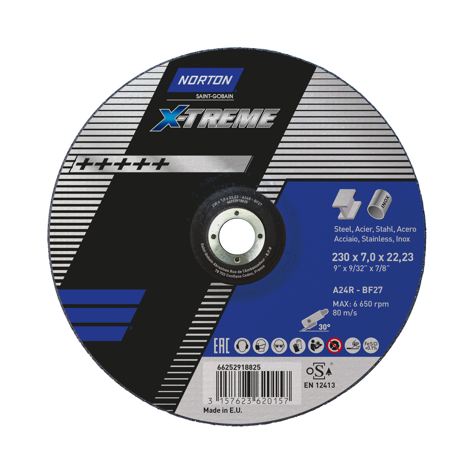 Disco Rebarbar A24R 230x7,0x22.23 T27 NOR-X-Treme life