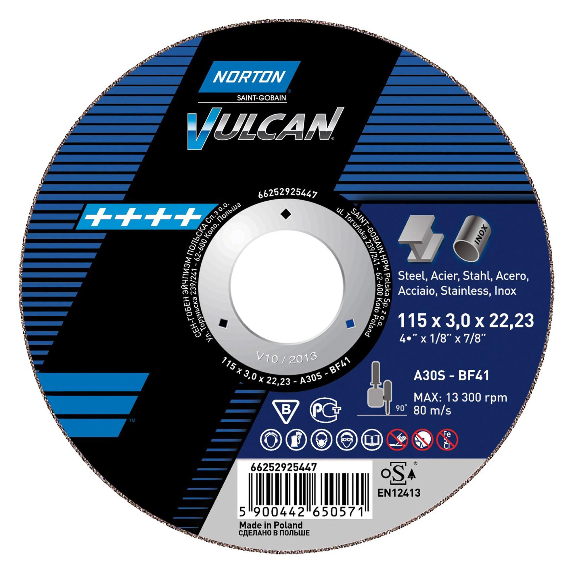 Disco Corte Inox Ultra Thin Norton Vulcan