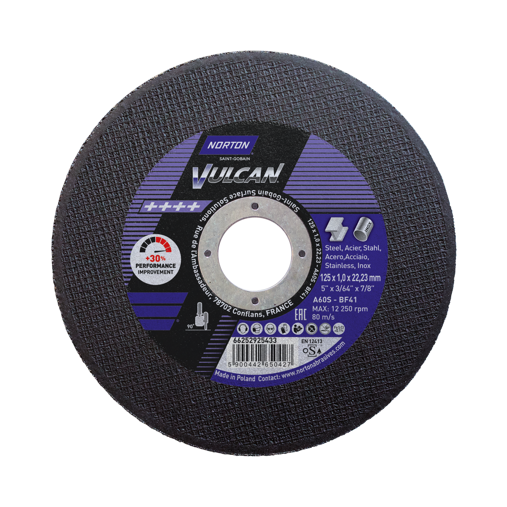 Disco Corte Inox Ultra Thin Norton Vulcan